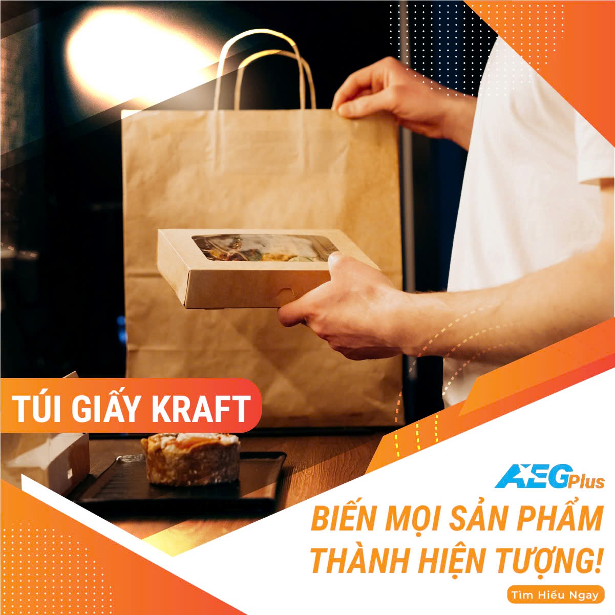 AEGPlus in túi giấy theo yêu cầu, chất lượng hoàn hảo